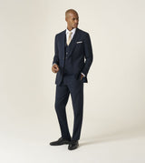Skopes Slim Fit Harcourt Suit Jacket For Men in Navy Ink Tweed Effect, 34S-52L