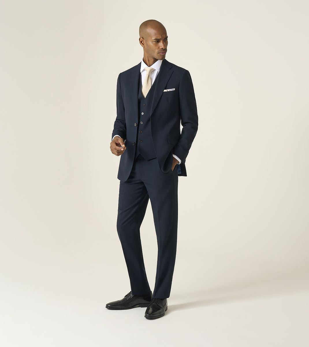 Skopes Slim Fit Harcourt Suit Jacket For Men in Navy Ink Tweed Effect, 34S-52L