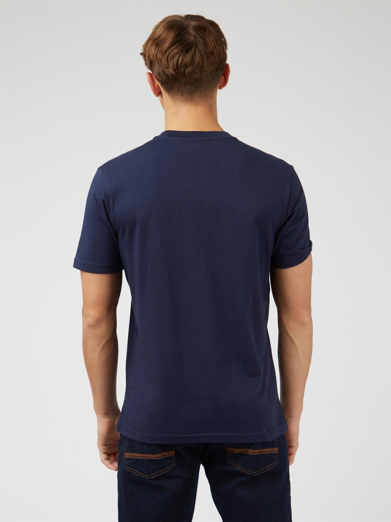 Ben Sherman (0071366IL) Men's 60th Anniversary Print T-Shirt in Navy 2XL to 5XL