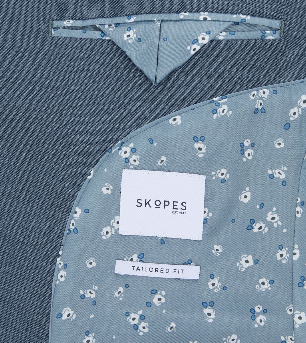 Skopes Lucien Suit Tailored Fit Jacket For Men in Teal Blue, 36S-62L