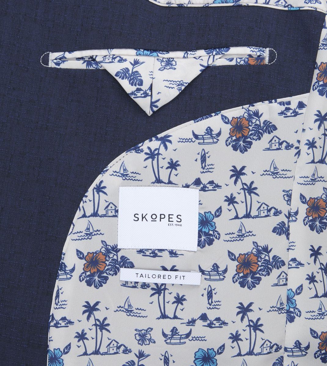 Skopes Caspian Suit Tailored Fit Jacket For Men in Navy Blue, 36S-64L