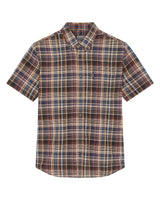 Ben Sherman Big Size Gradient Check Short Sleeve Shirt For Men in Sea, 2XL-5XL
