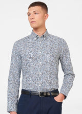 Ben Sherman Ditsy Floral Print Shirt for Mens 0074125IL in White, 2XL-5XL