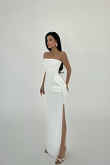 FLORA DRESS - BUTTERCREAM/WHITE