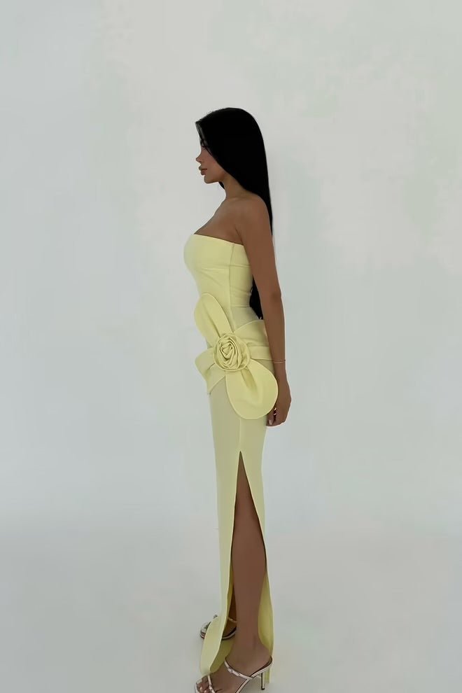 FLORA DRESS - BUTTERCREAM/WHITE