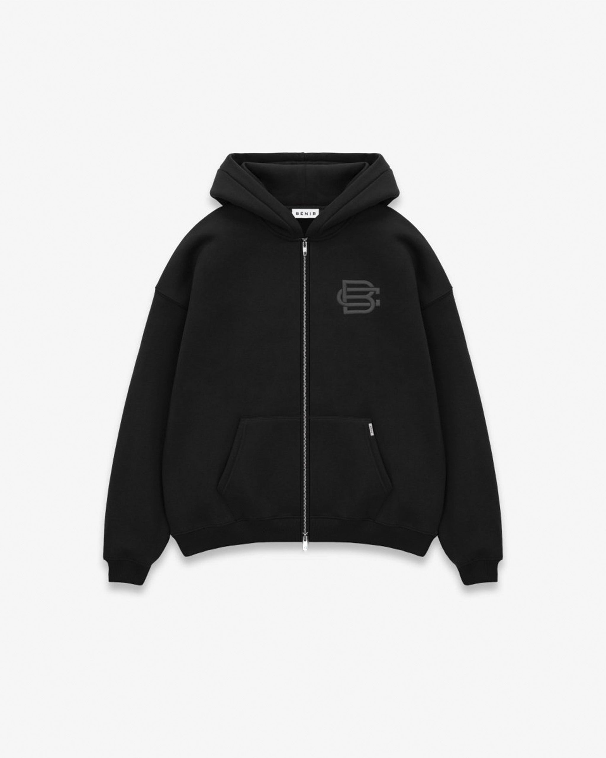 Bénir Club Basics Zip Hoodie - Matte black