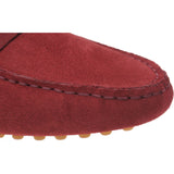 Herring Louisa ladies rubber-soled driving moccasins in burgundy suede