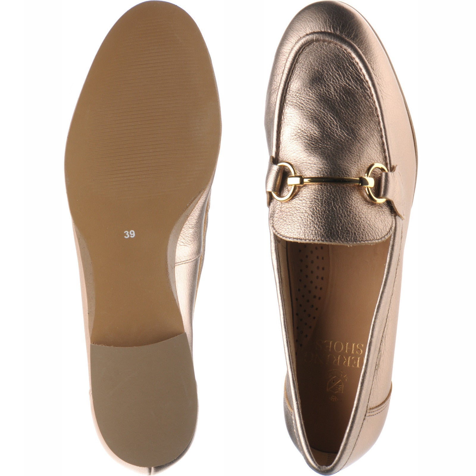 Herring Scarlette ladies rubber-soled loafers in gold