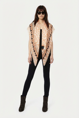 VASSILISA Scarf in Beige Colour: Leopard Print