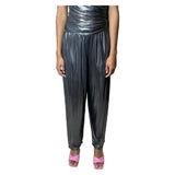 Stunning Vintage 1980's Ungaro 2 Piece Silver Matching Top & Trousers UK 8 - 10