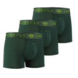 3-pack: IKON Men's 3" Trunks - Green Marle