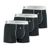 3-Pack: IKON X Men's 3" Trunks - Black/Silver
