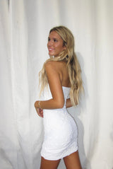 SASHA DRESS - TEXTURED WHITE