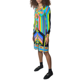 1970's original vintage multi - coloured leonard dress uk 10 - 12