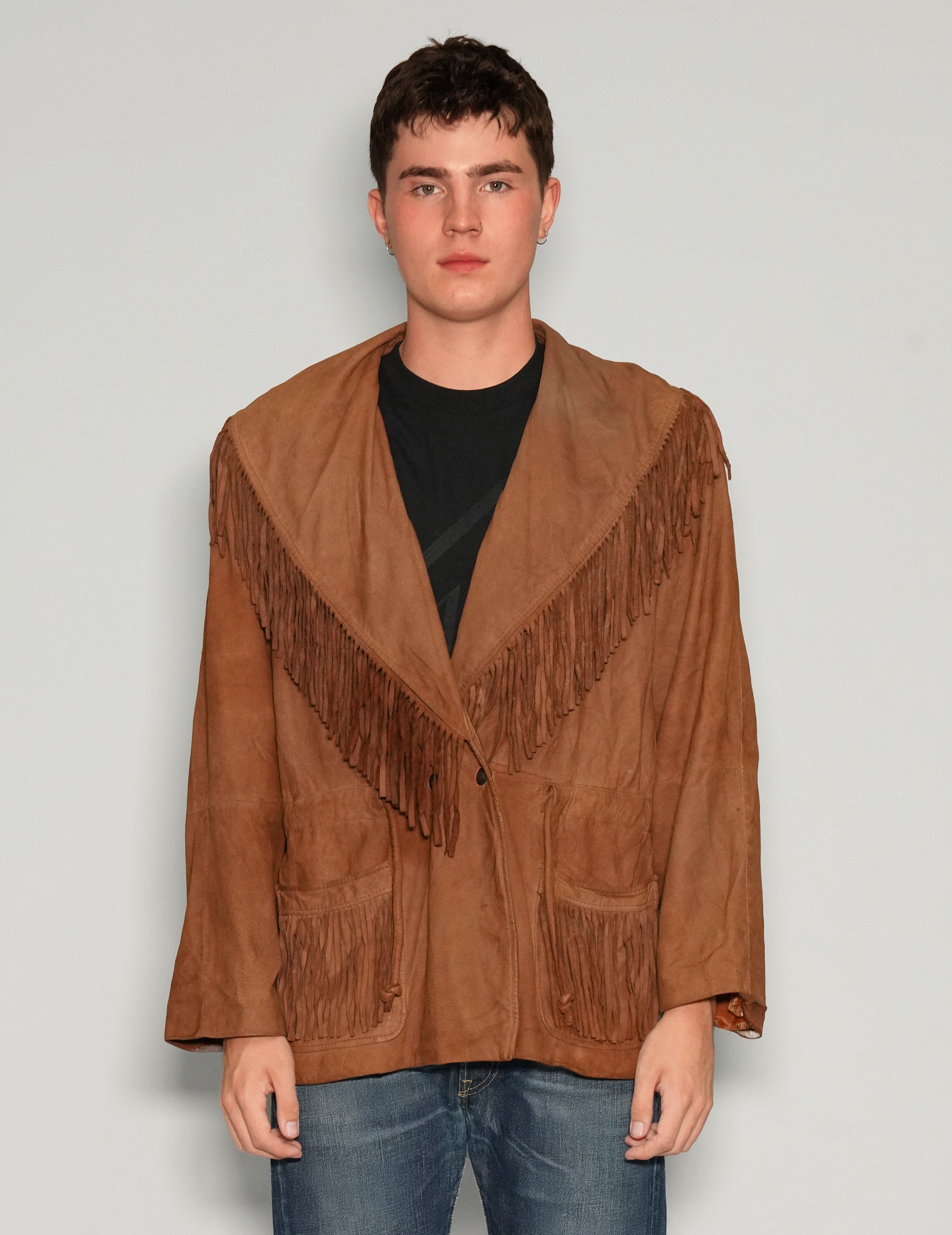 Wide Lapel Tassel Cowboy Jacket