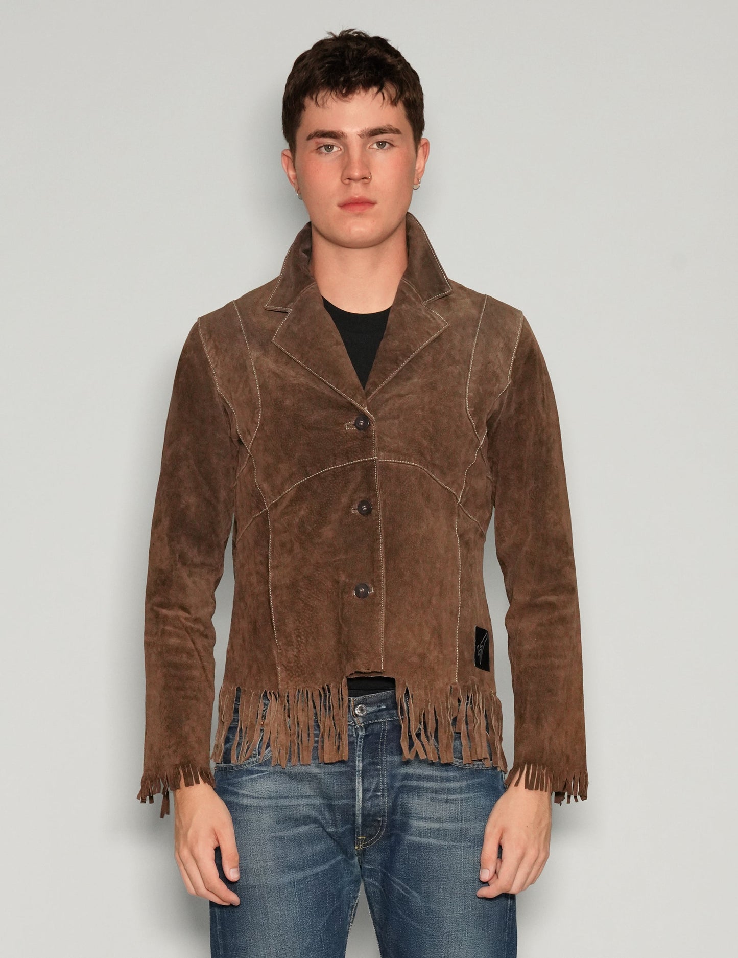 Dark Suede Tassel Cowboy Jacket.