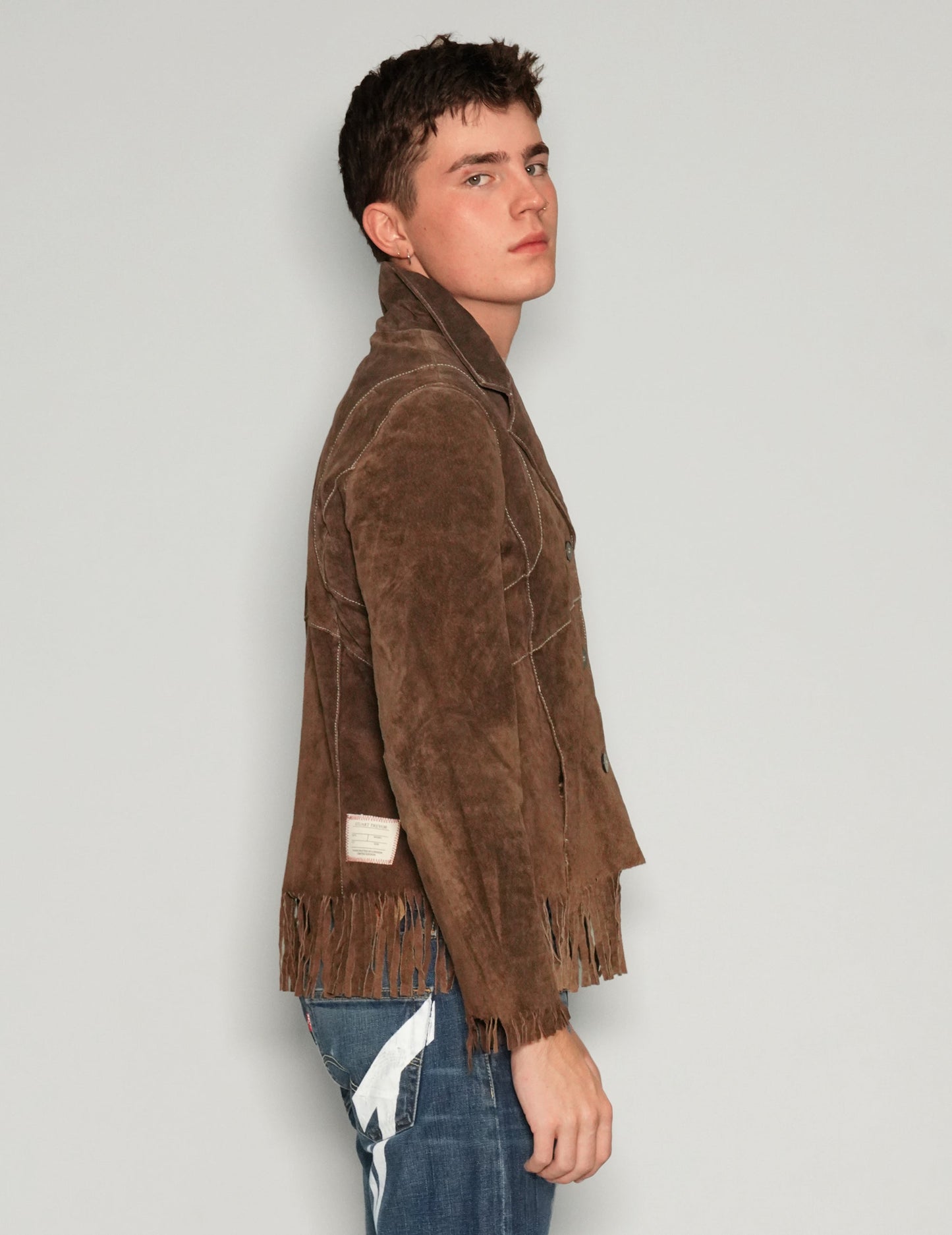Dark Suede Tassel Cowboy Jacket