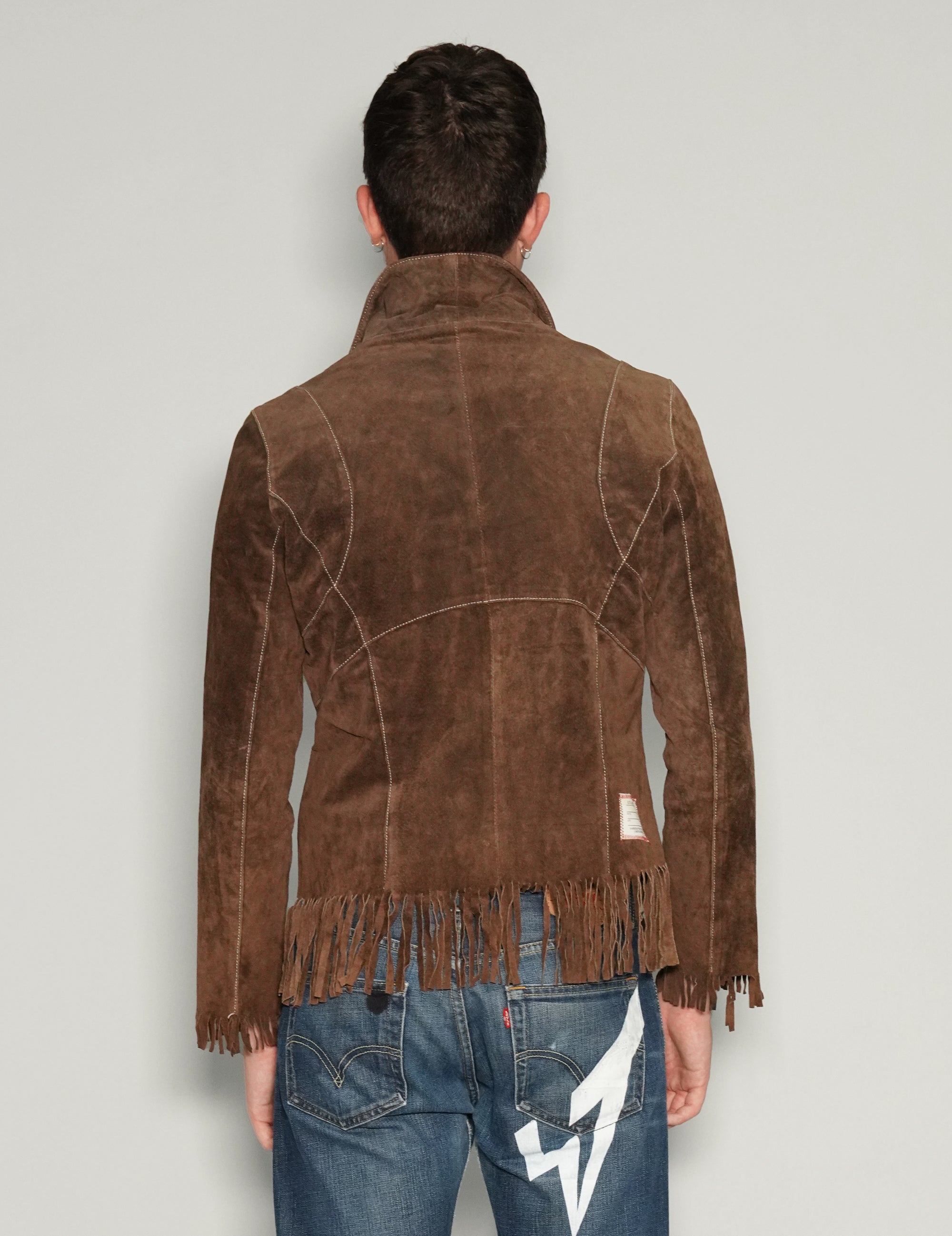 Dark Suede Tassel Cowboy Jacket