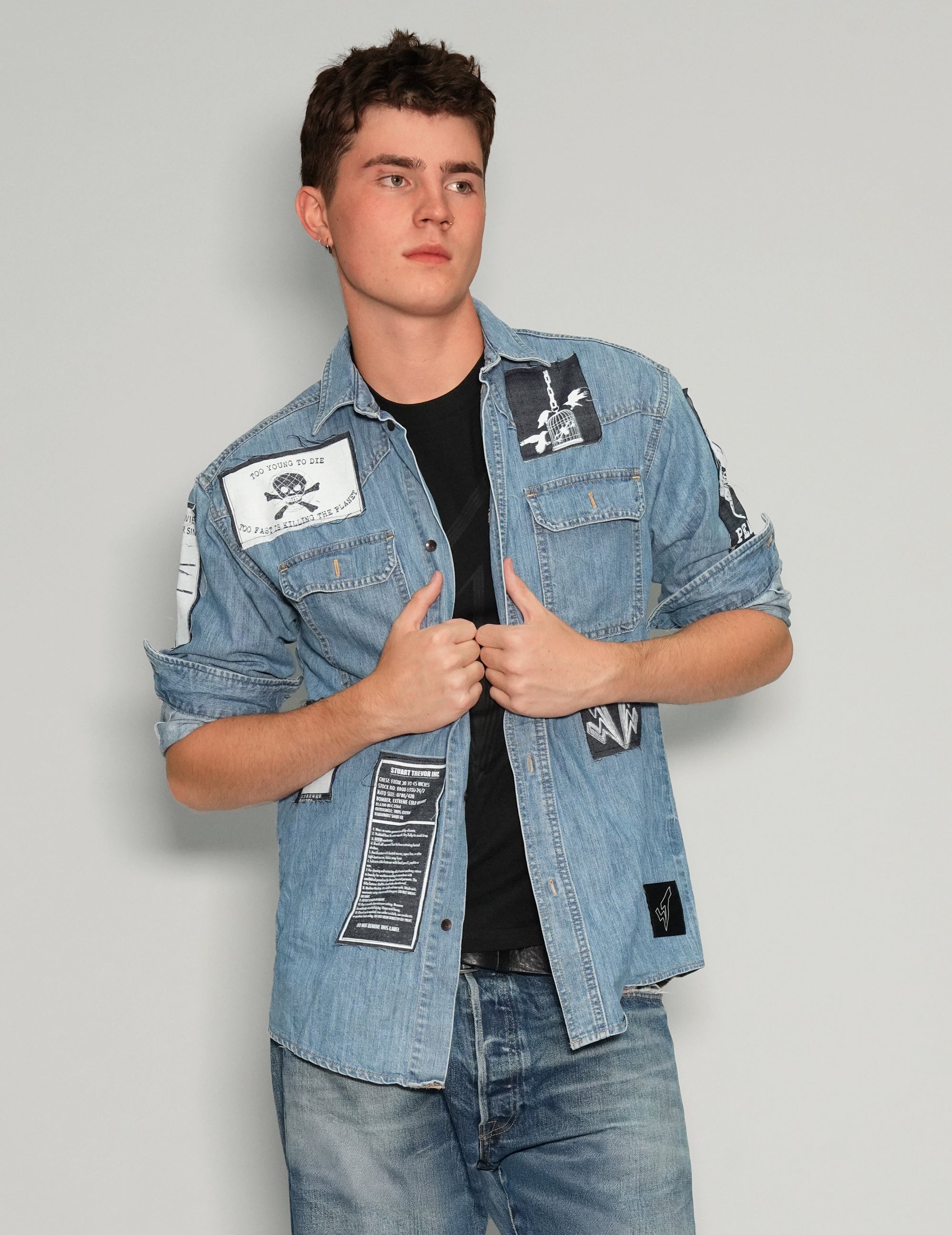Denim Patched Shirt