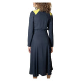 Rare Vintage 1970's Original Black & Yellow Dress Designed by Ossie Clark UK 8 - 10