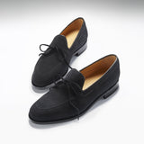 Black Suede Laced Loafers, Welted Leather Sole