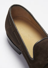 Brown Suede Goodyear Welted Laced Loafers