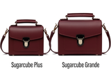 Handmade Leather Sugarcube Handbag - Marsala Red