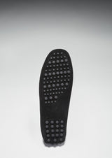 Laced Driving Loafers, black suede