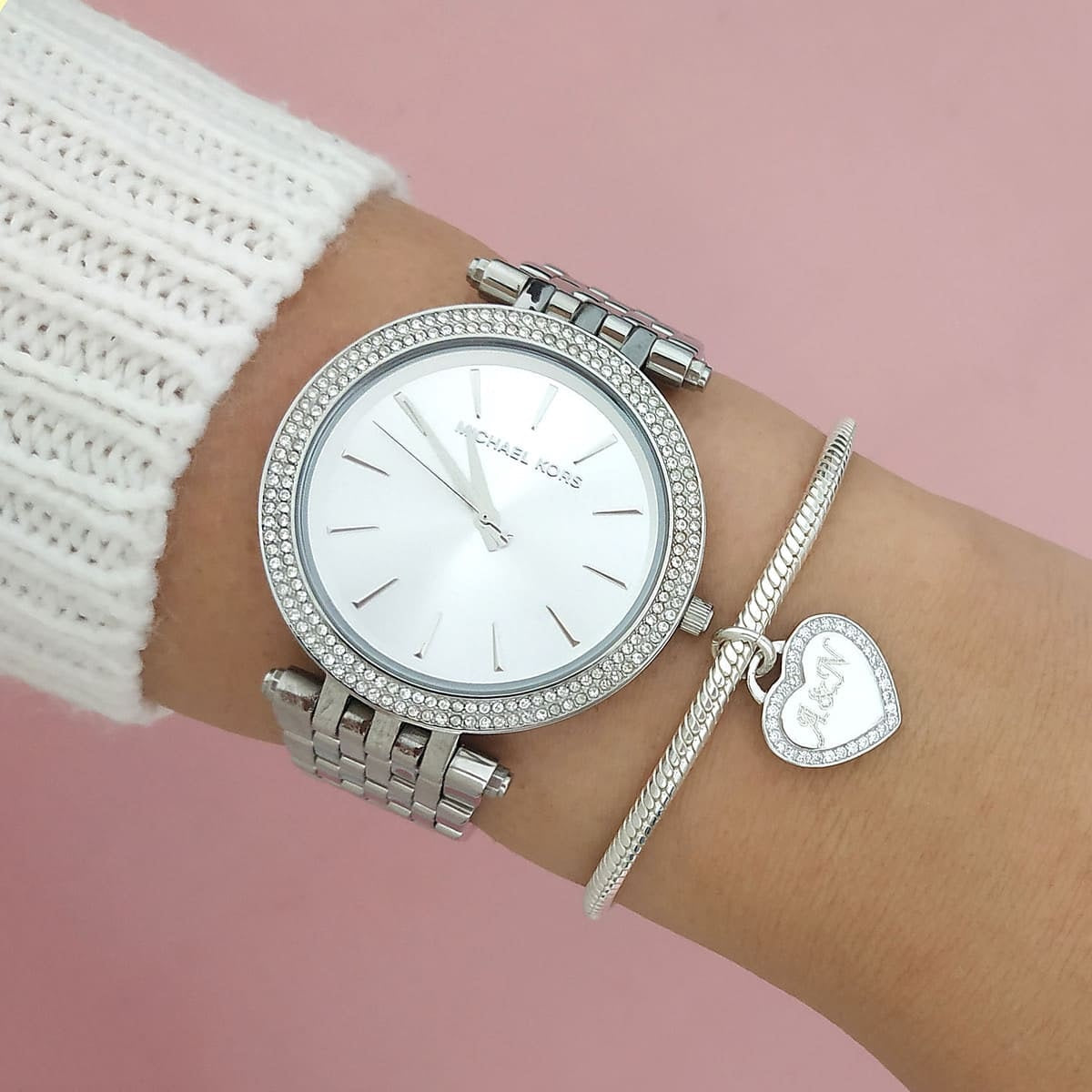 Michael Kors Women’s Watch Stainless Steel Silver Strap With Silver Dial MK3190