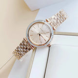 Michael Kors Women’s Watch Stainless Steel Rose Gold Strap With Rose Gold Dial And Crystals MK3366
