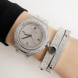 Michael Kors Women’s Watch Stainless Steel Silver Strap With Pave Crystal Silver Dial MK5869