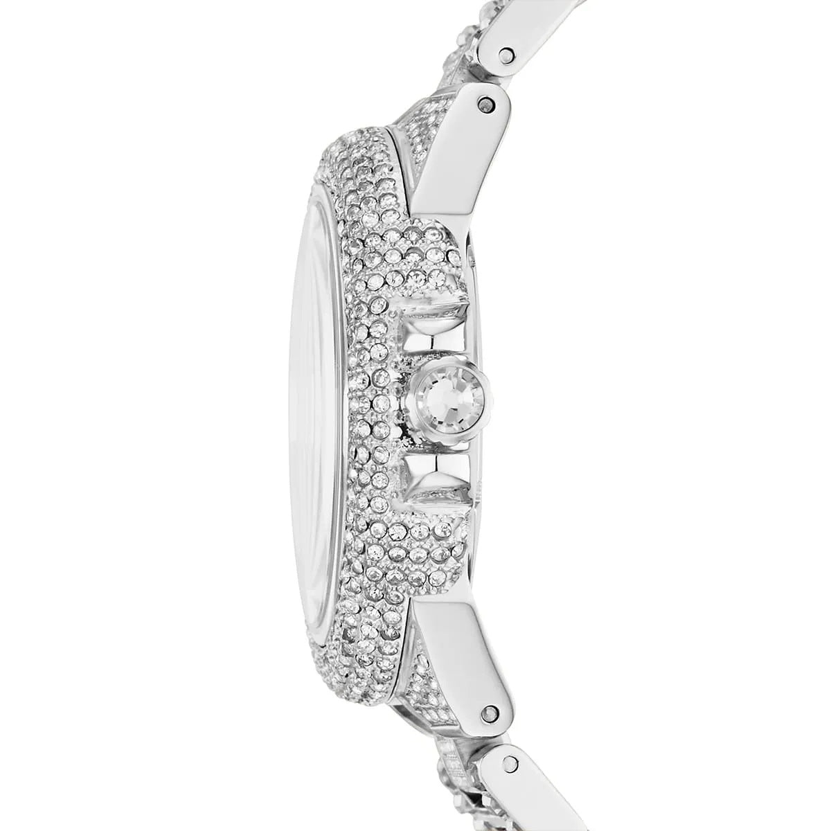 Michael Kors Women’s Watch Stainless Steel Silver Strap With Pave Crystal Silver Dial MK5869