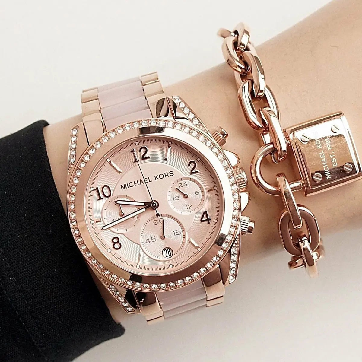 Michael Kors Women’s Watch Stainless Steel Rose Gold Strap With Rose Gold Dial MK5943