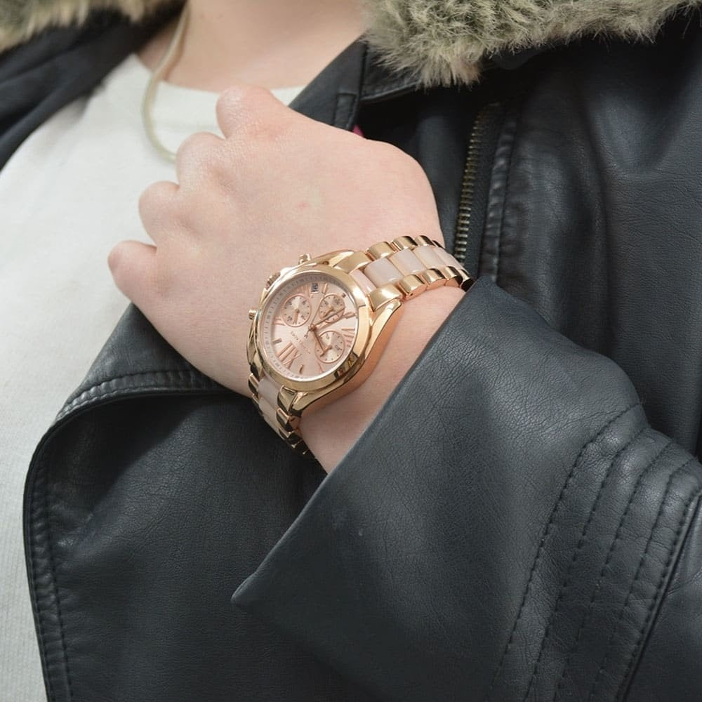Michael Kors Women’s Watch Stainless Steel Rose Gold Strap With Rose Gold Dial MK6066