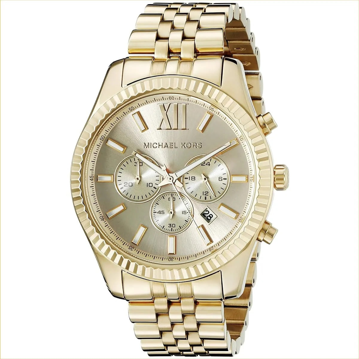 Michael Kors Men’s Watch Stainless Steel Gold Strap With Gold Dial MK8281