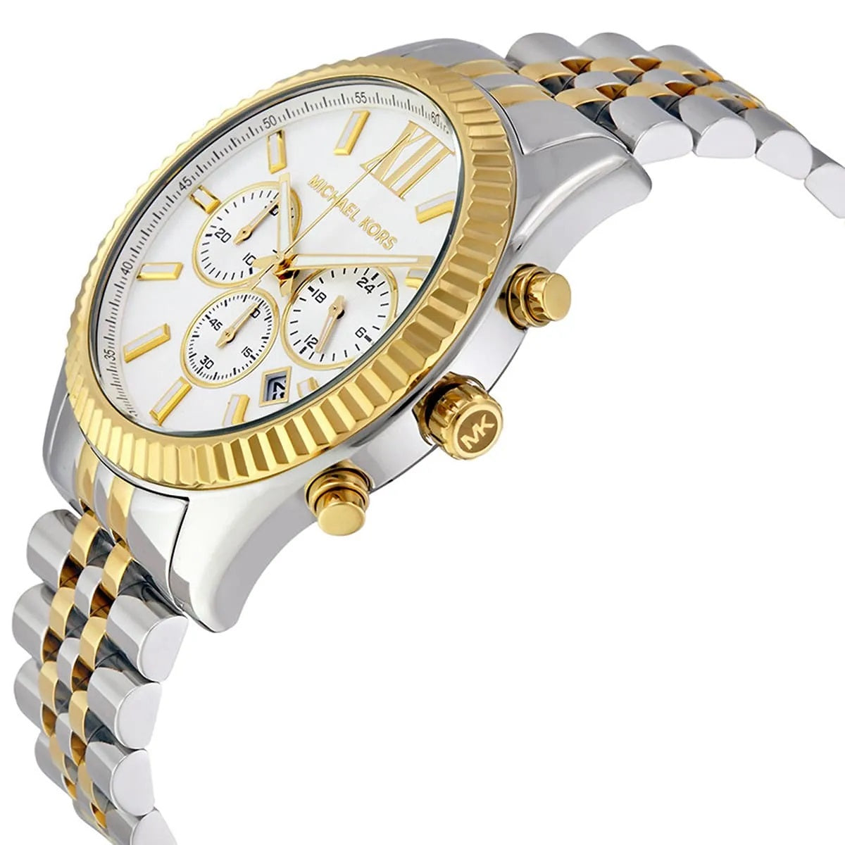 Michael Kors Men’s Watch Two-Tone Silver And Gold Strap With Silver Dial MK8344
