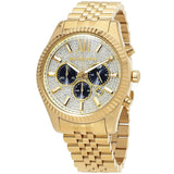 Michael Kors Men’s Watch Stainless Steel Gold Strap With Pave Crystal Dial MK8494
