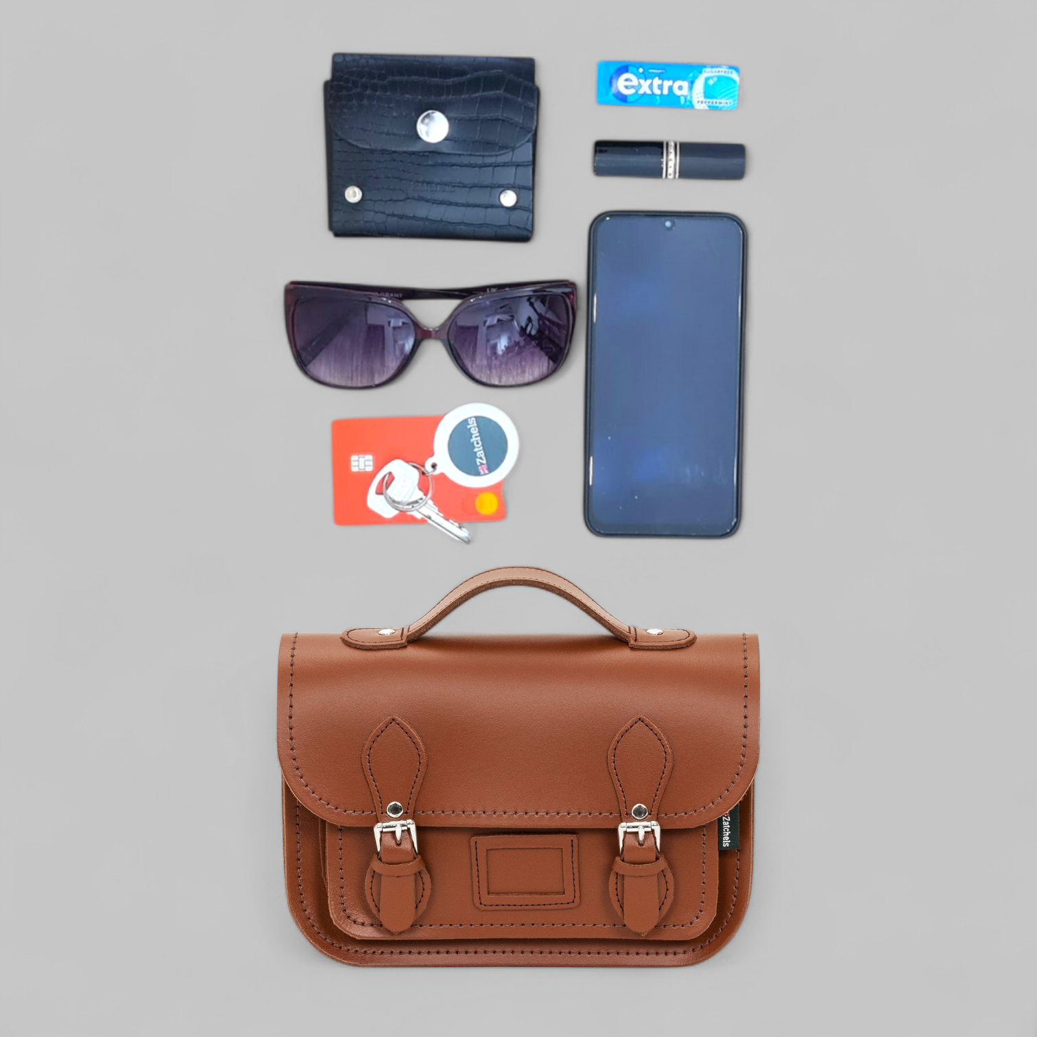 Leather Midi Satchel - British Edit