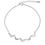 Milena Heart Anklet | Sterling Silver Plated