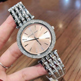 Michael Kors Women’s Watch Stainless Steel Silver Strap With Beige Dial And Crystals MK3218