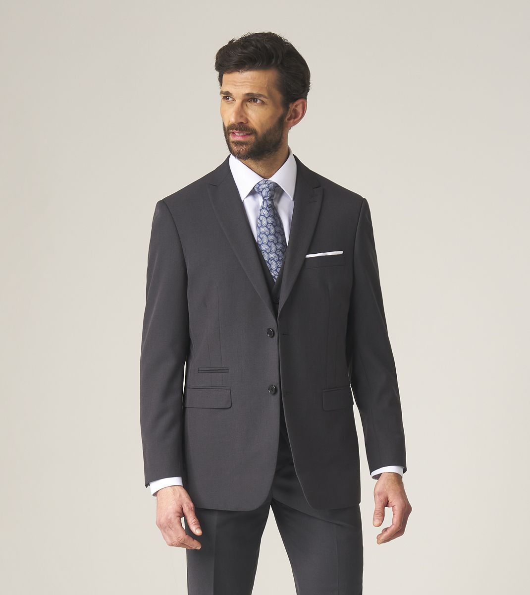SKOPES MADRID JKT CHARCOAL SUPERFINE TWILL