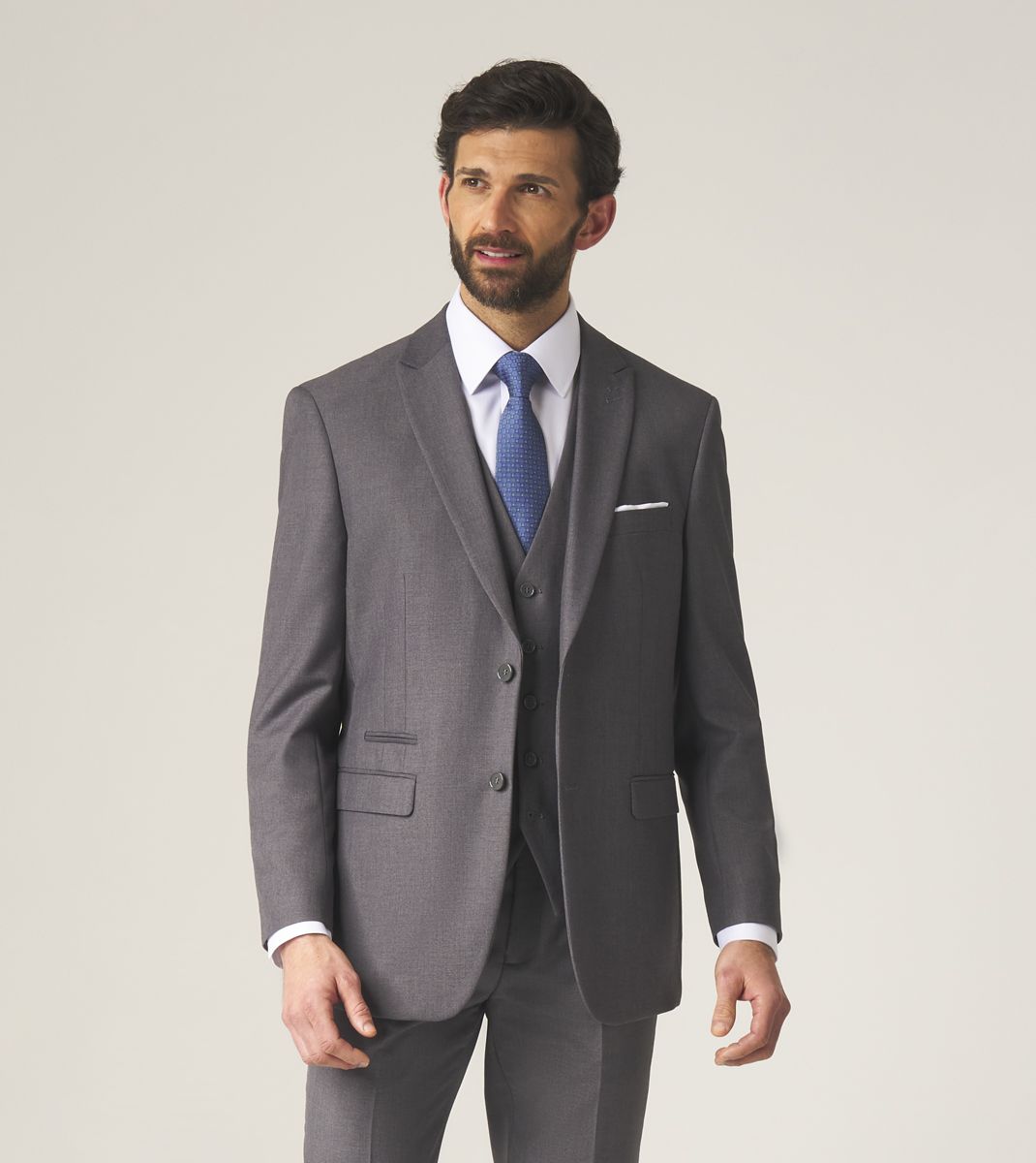 Skopes Men's Madrid Tailored Fit Suit Jacket in Grey Sie 34 - 62