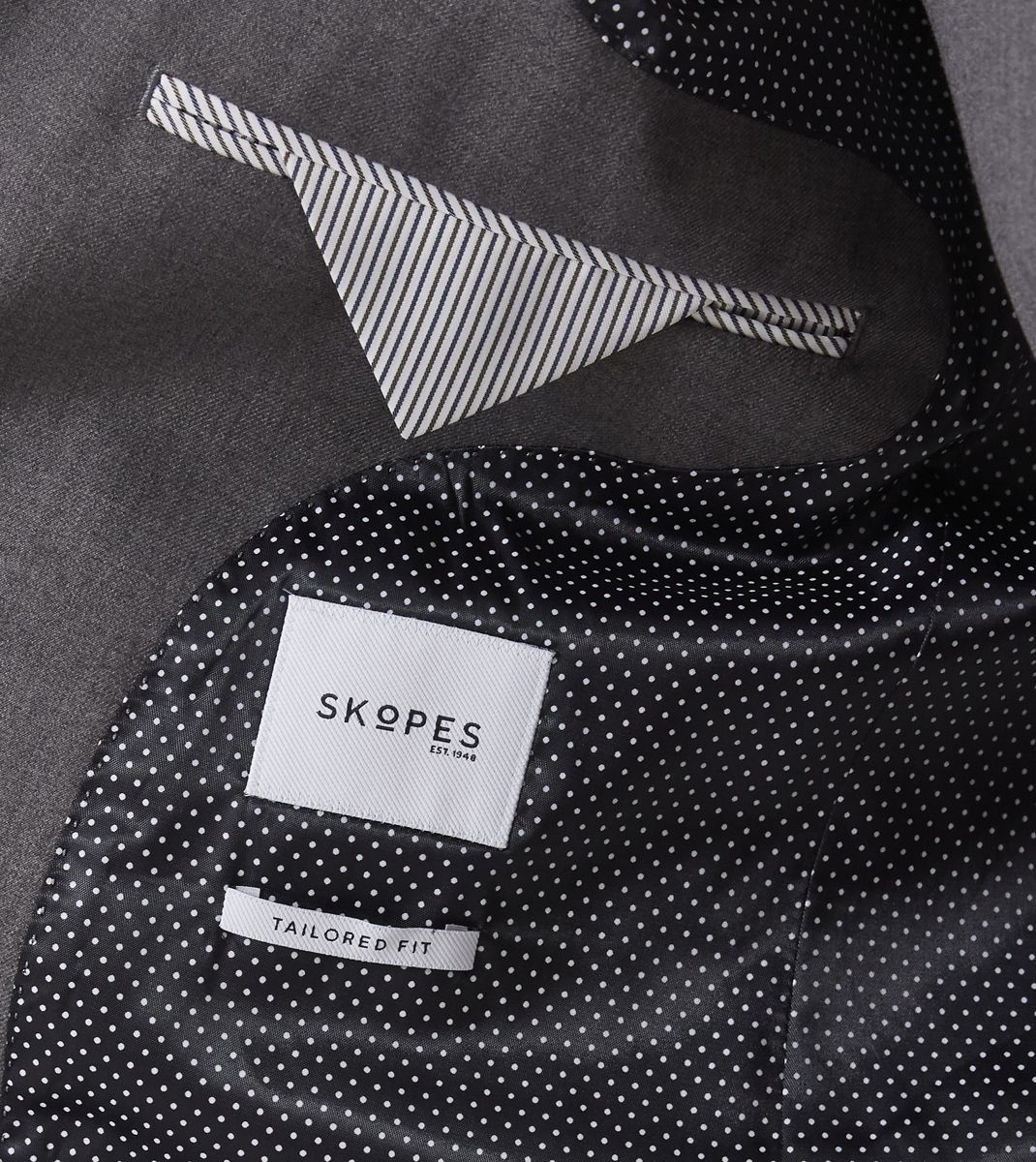 Skopes Men's Madrid Tailored Fit Suit Jacket in Grey Sie 34 - 62