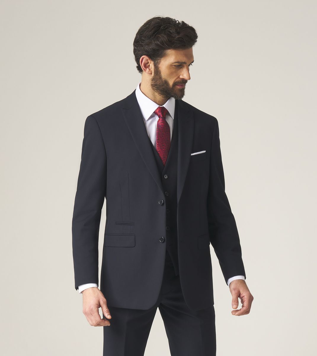 Skopes Tailored Fit Suit Jacket Madrid in Navy