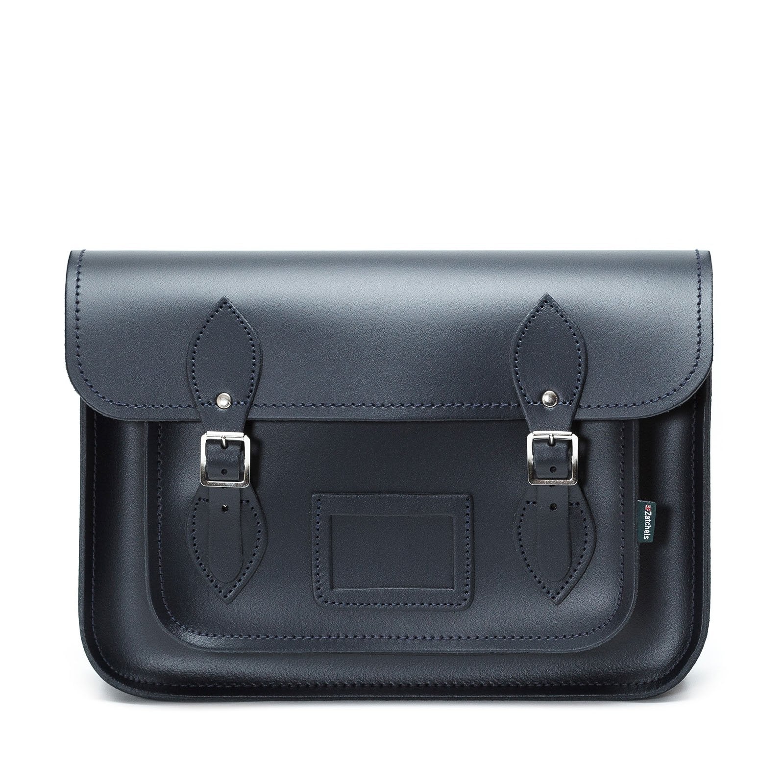 Handmade Leather Satchel - Navy Blue