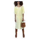 Original 1970's Vintage Cheesecloth Yellow Dress UK 8 - 12