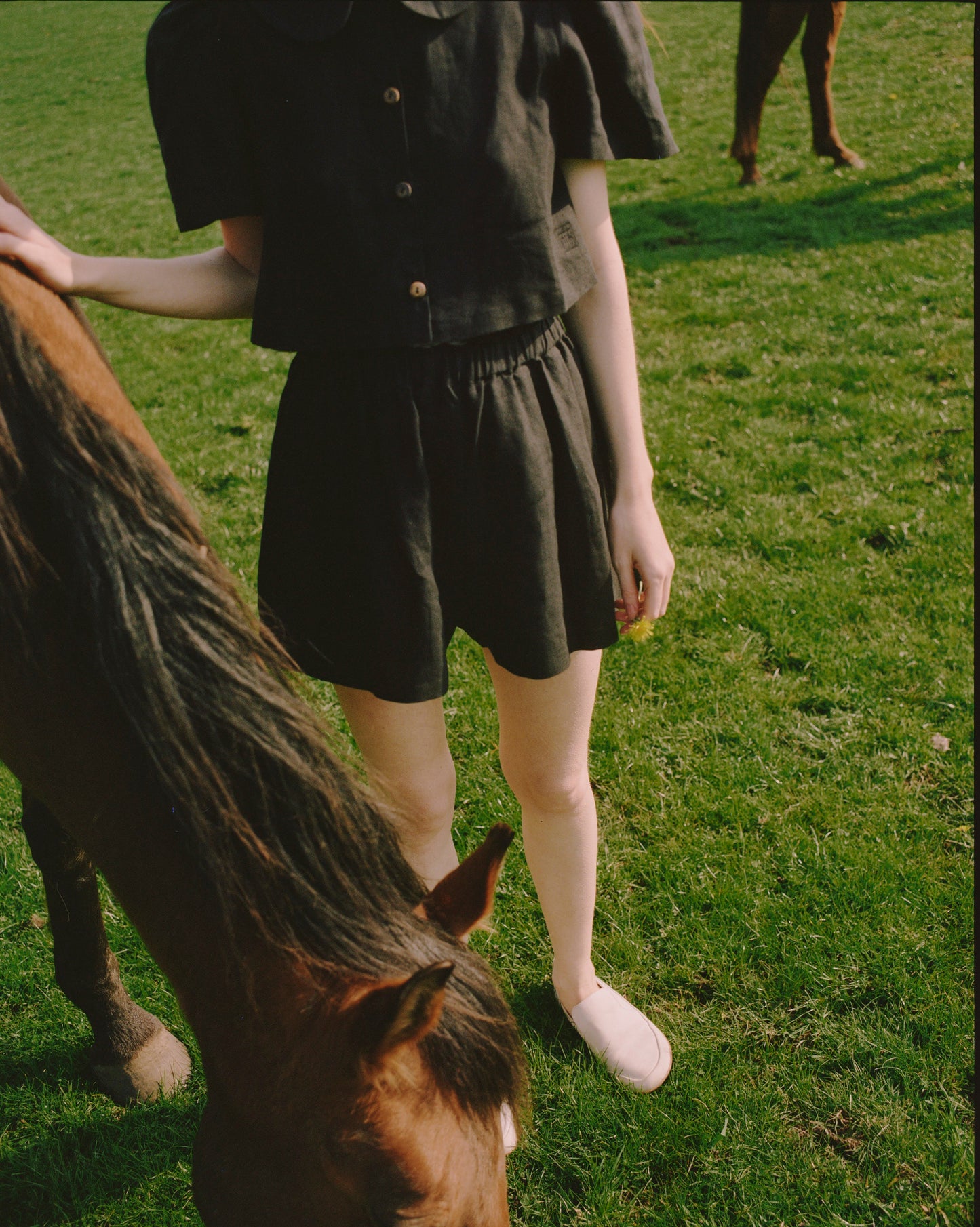 Olivia Linen Shorts  - Black - Delivery from April 2026