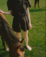 Olivia Linen Shorts  - Black - Delivery from April 2026