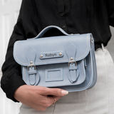 Leather Midi Satchel - Lilac Grey