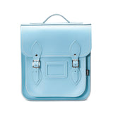Handmade Leather City Backpack - Pastel Baby Blue
